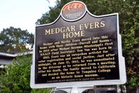 Der Marker des Mississippi Freedom Trail am Medgar Evers Home