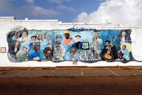 Ein Blues Mural in Leland